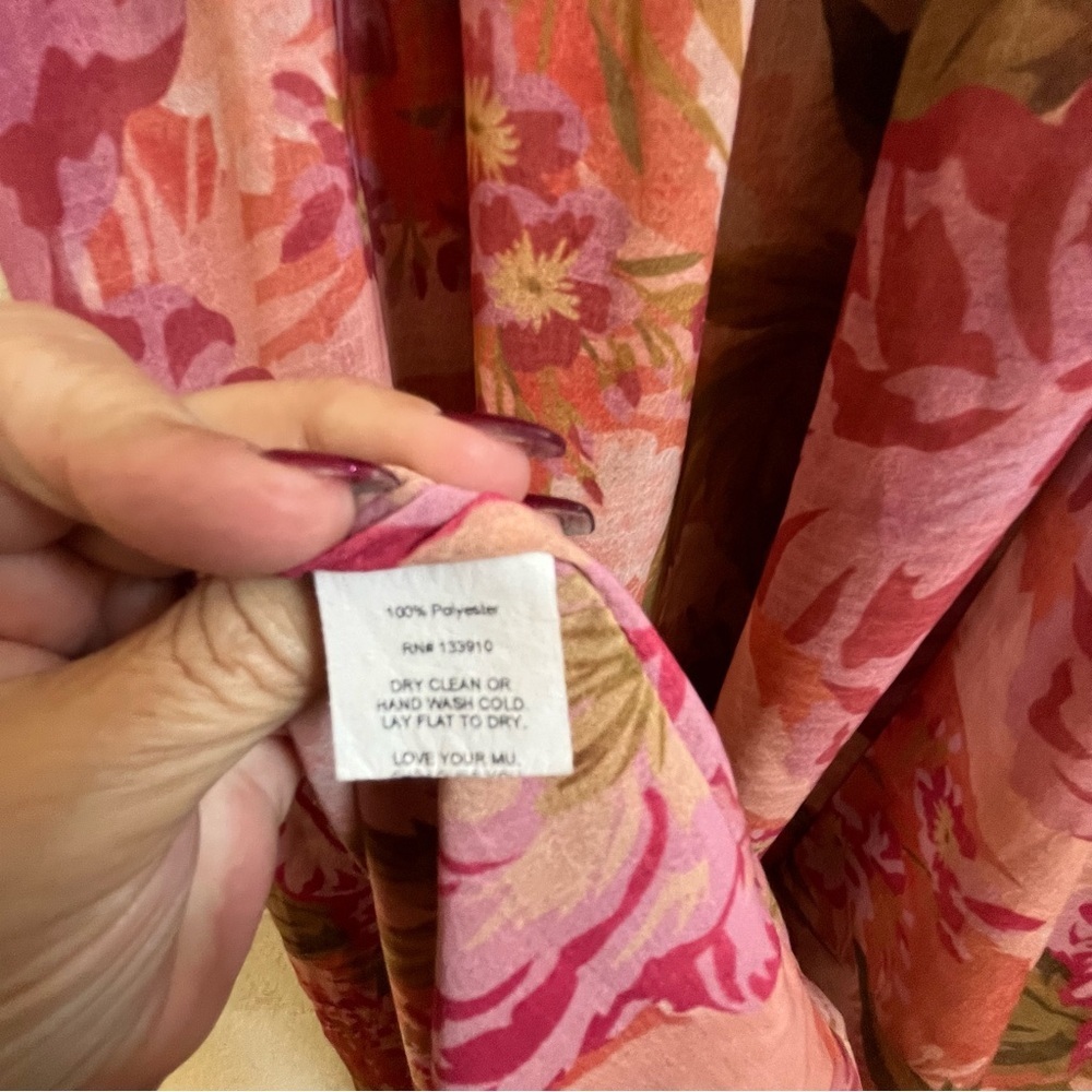 Show Me Your MuMu Verity Pink Floral Garden Party High Low Midi Dress SZ XS - Picture 13 of 14